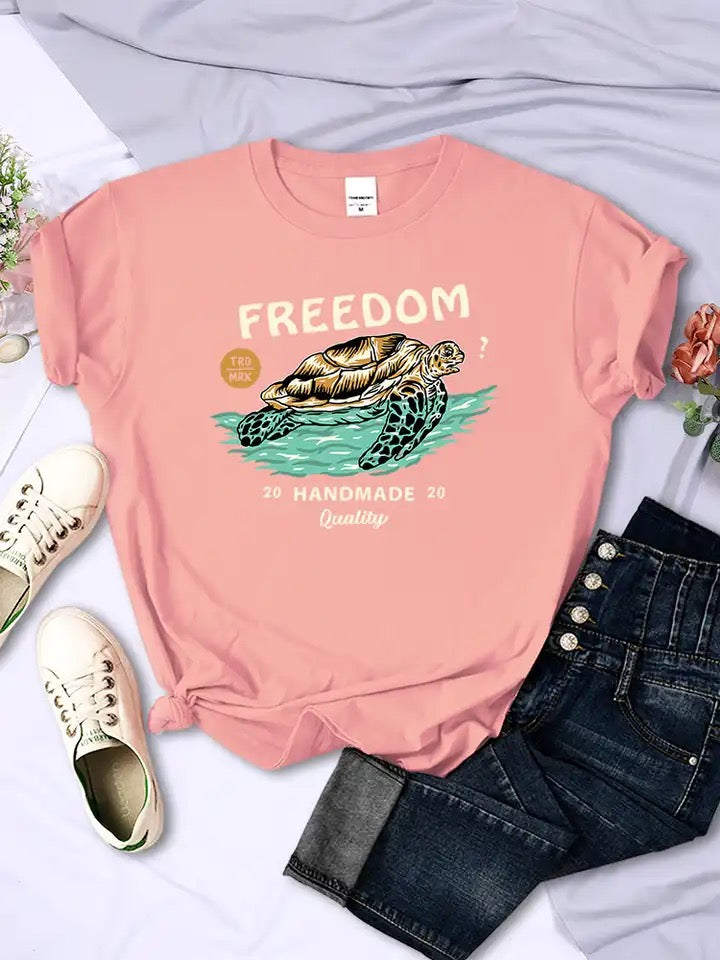 T-Shirt Freedom Schildkröte Damen