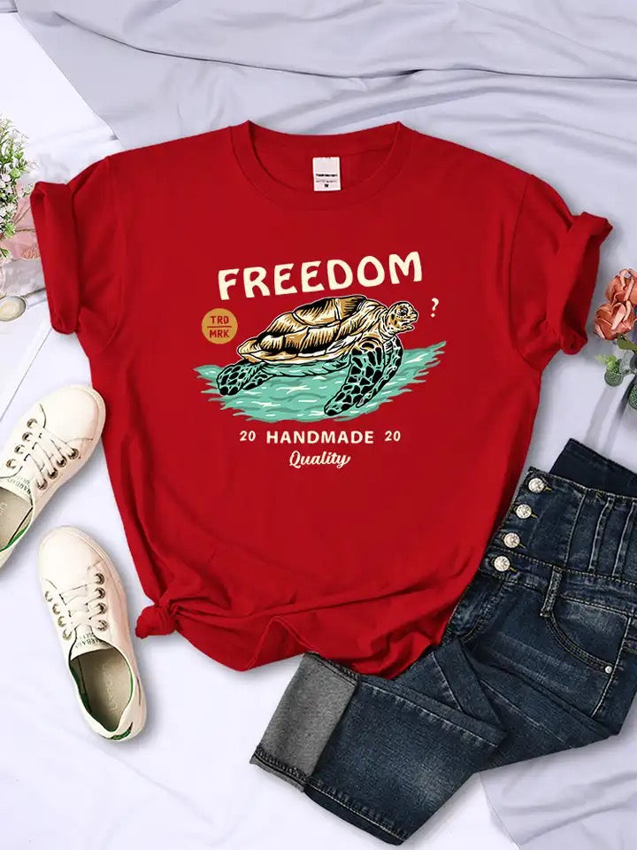 T-Shirt Freedom Schildkröte Damen